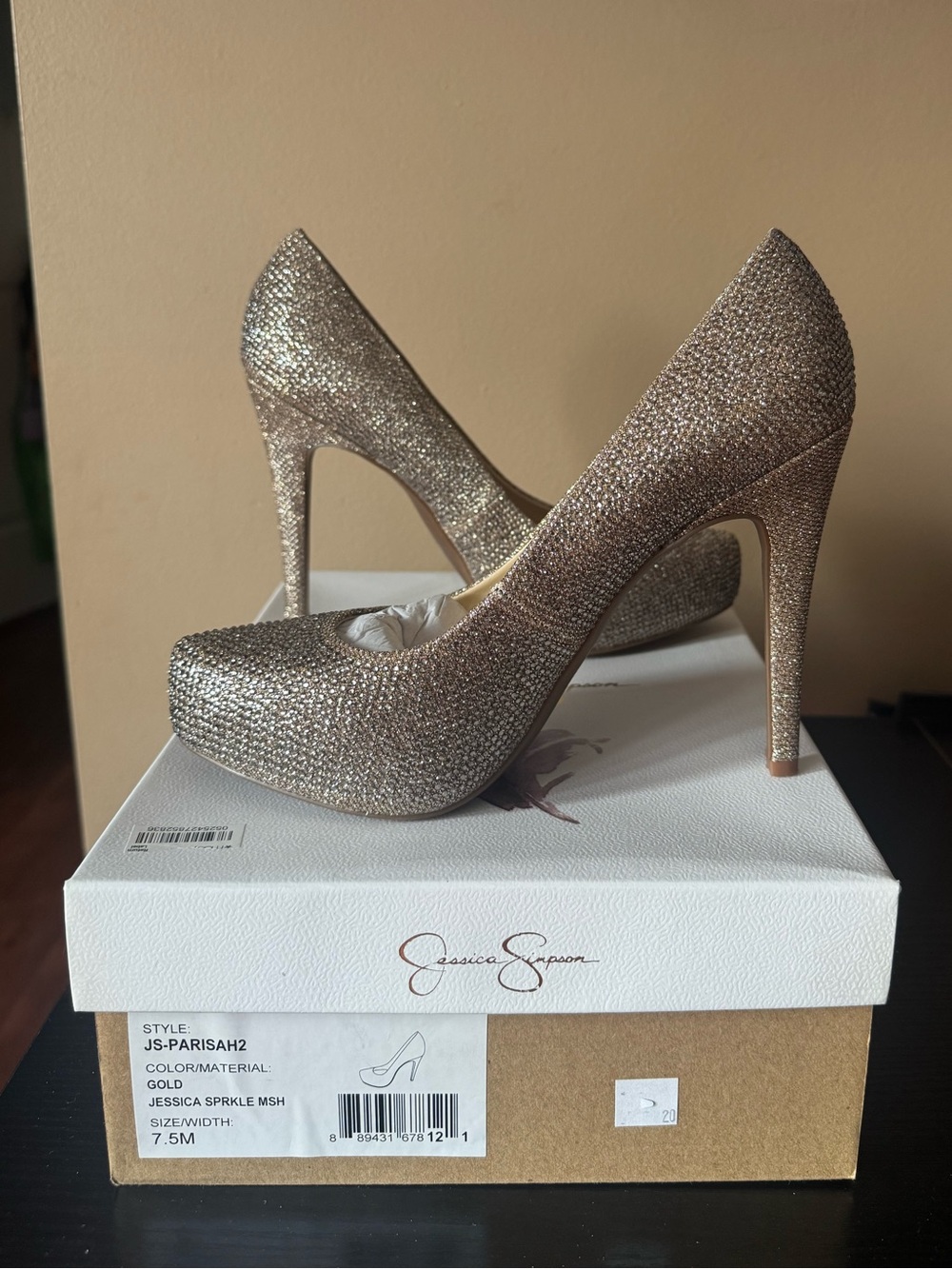 Jessica Simpson JS-Parisah2 Gold Heels